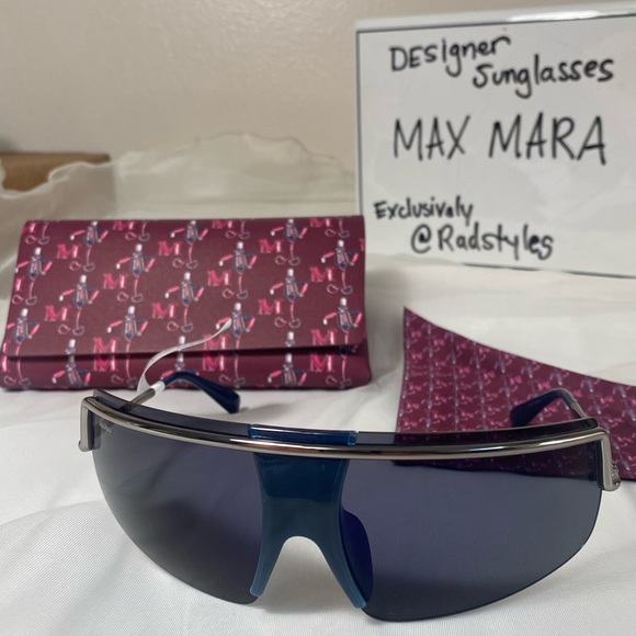 MAX MARA futuristic shield modern sunglasses - Picture 5 of 10